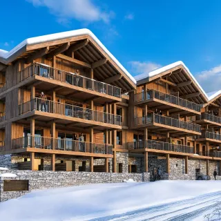 Exterior view of the building in winter